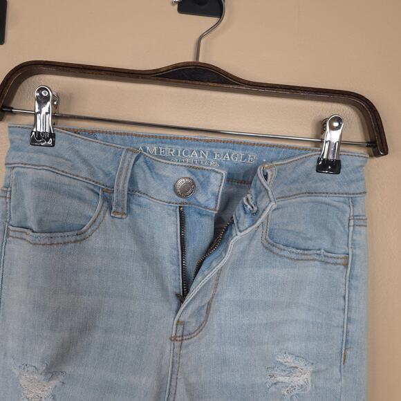 American Eagle Two Tone Distressed Hi-rise Jeggings Size 0S - Picture 8 of 11